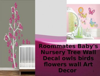 Roommates babys nursery tree wall decal owls birds flowers wall art decor