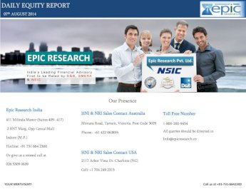 Daily Equity Report Of 07 August 2014 By Epic Research